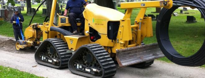 Cemetery water line installation