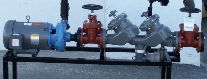 Custom fabricated pump skid