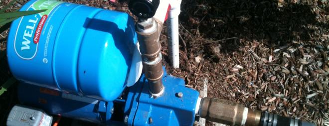 Lake pump installed on shore Suction-lift lake pump